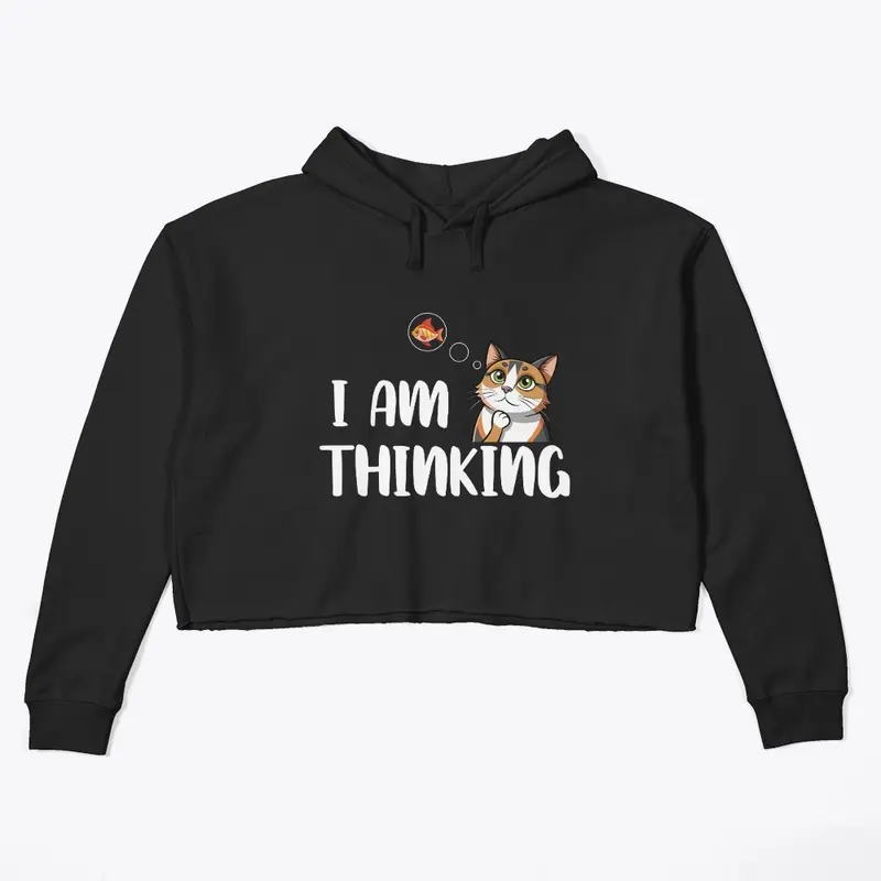 I am Thinking cat lover womens Hoodie